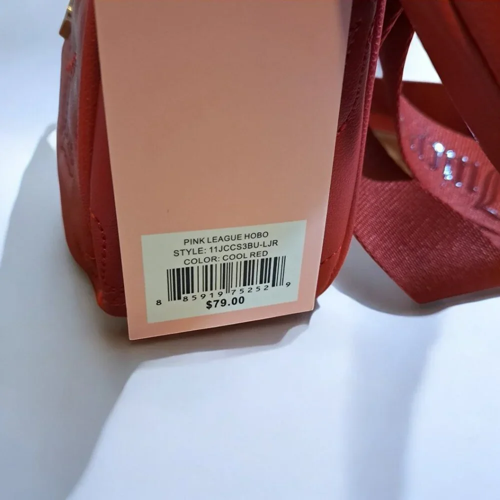 Juicy Couture Pink League HOBO Crossbody Bag with Pouch Red NWT